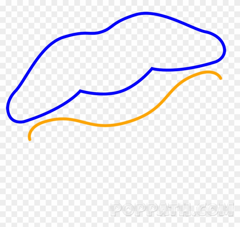 Start With Drawing A Banana Like Shape Or A Crescent - Draw A Kiss Mark #1343105