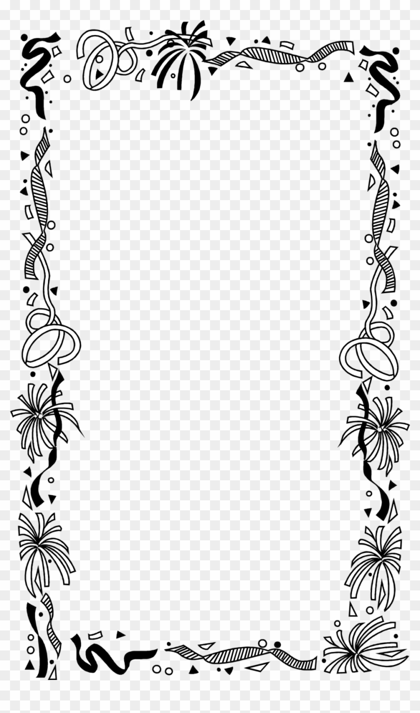 Borders And Frames Picture Frames Drawing Clip Art - Black And White Birthday Border #1343215