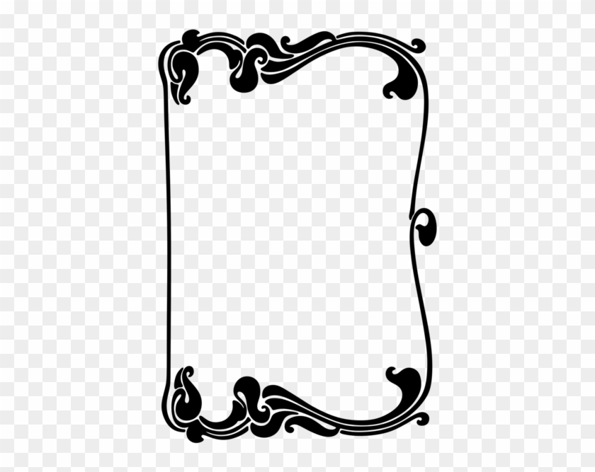 Art Nouveau Women Black White Clipart Landscape - Free Vector Art Nouveau Borders #1343232