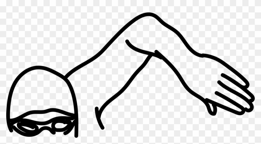 Vector - Swimming Black And White Png #1343577