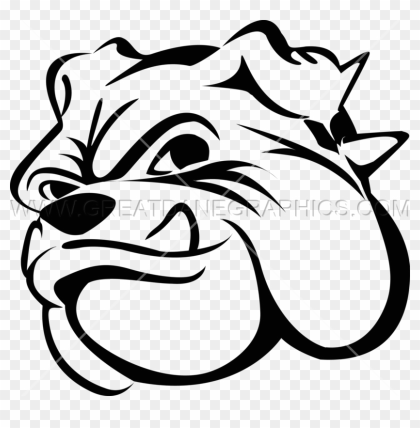 Cartoon Bulldog - Cartoon Bulldog Face Black And White #1343931