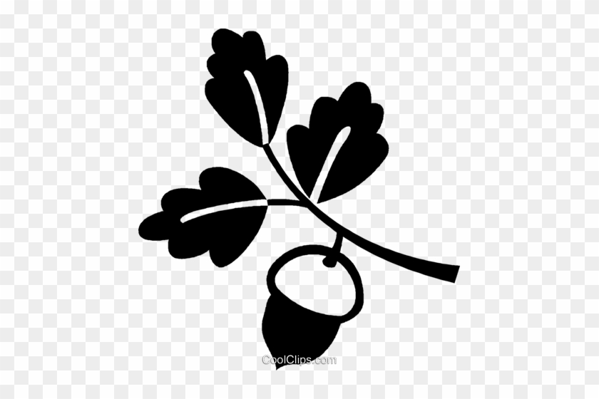 Acorn And Leaves Royalty Free Vector Clip Art Illustration - Acorn #1343989