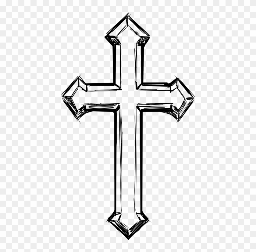 Line Religion Candlestick Body Jewellery - Cross With Wings #1344175