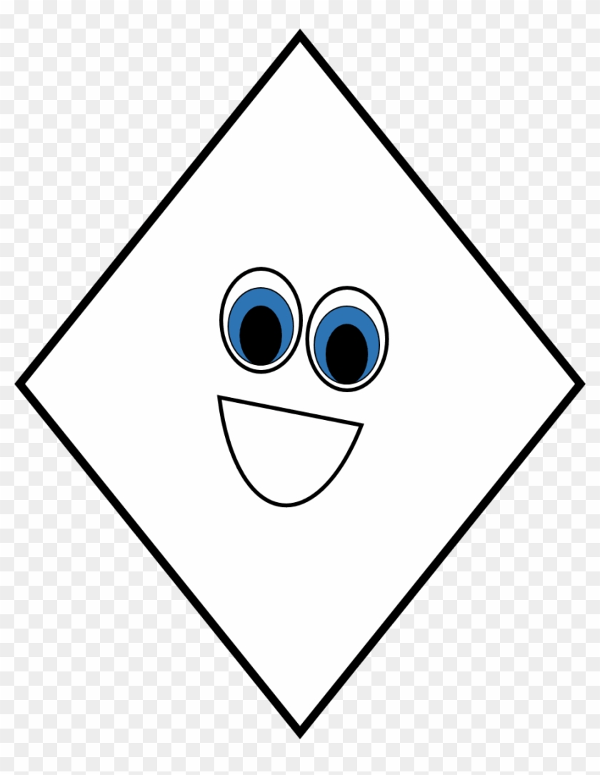 Diamond Clipart Rhombus - Black And White Clip Art Of Diamond Shape #1344204