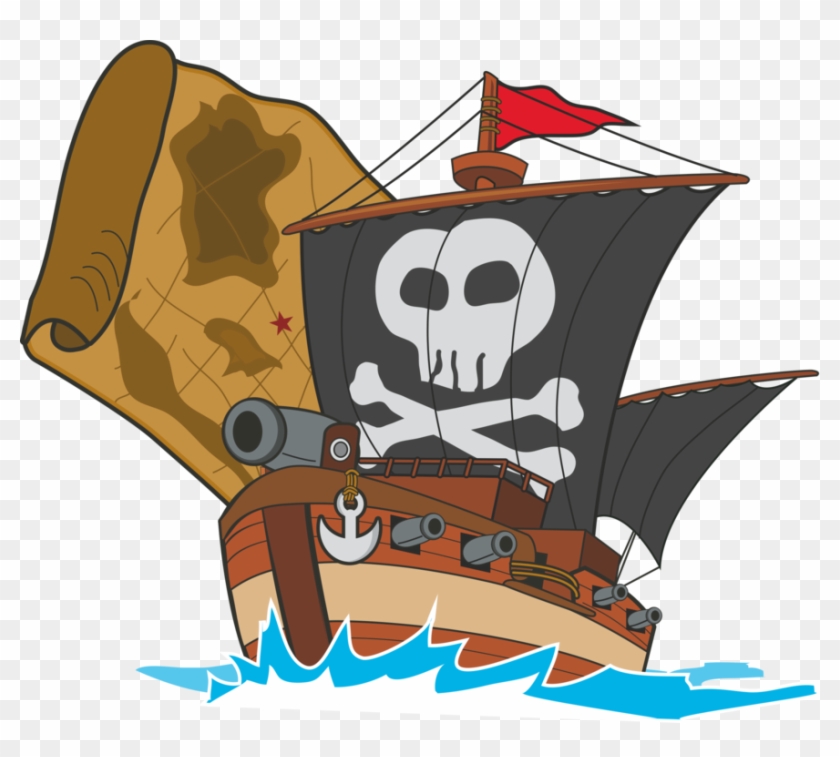Pirate Ship Drawing Computer Icons Silhouette - Pirate Ship Clipart Png #1344810