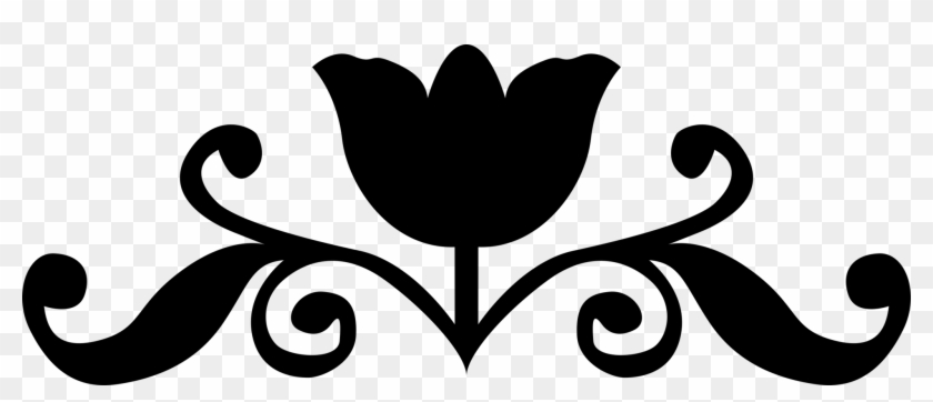 Silhouette Rose Black And White Flower Logo - Rose Black And White Flower Clipart #1345220