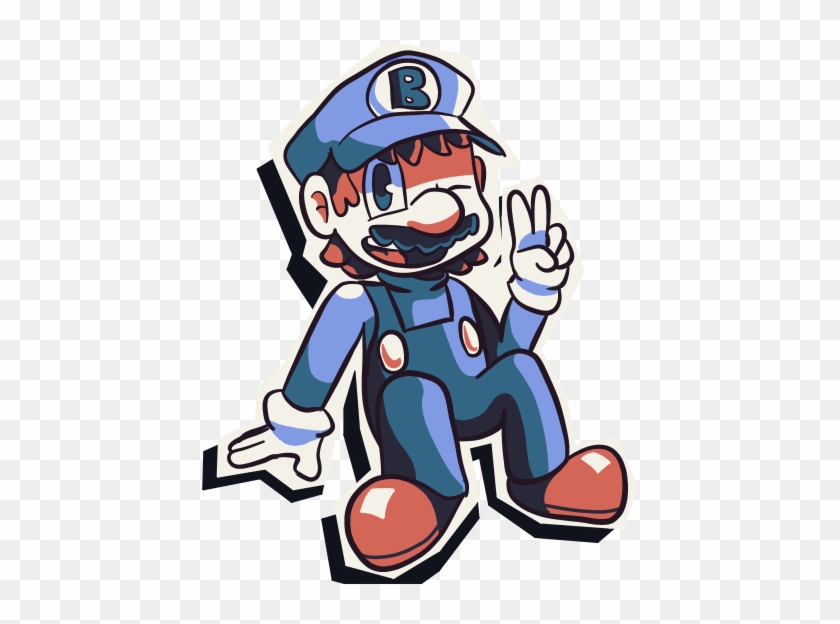 Blue Mario - Cartoon #1345605