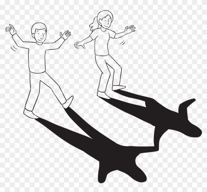 Back Team-building Exercise In Which Two People Cast - Shadow Cast Cartoon #1346087