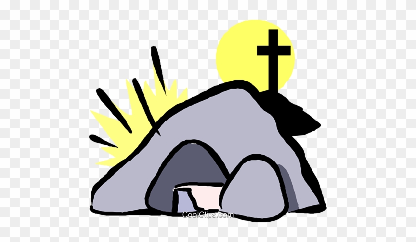 Tomb Of Christ Royalty Free Vector Clip Art Illustration - Tumulo E Cruz Cristo #1346130
