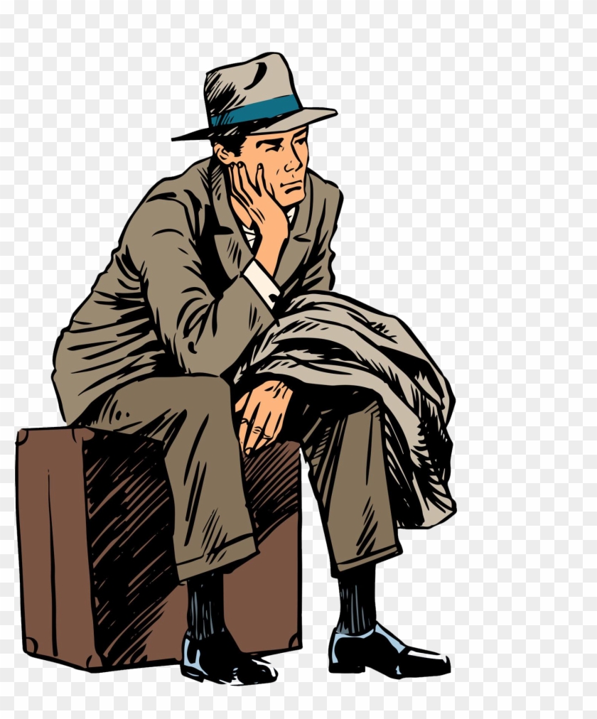 Stock Photography Travel Passenger Clip Art Man - Waiting A Trip #1347636