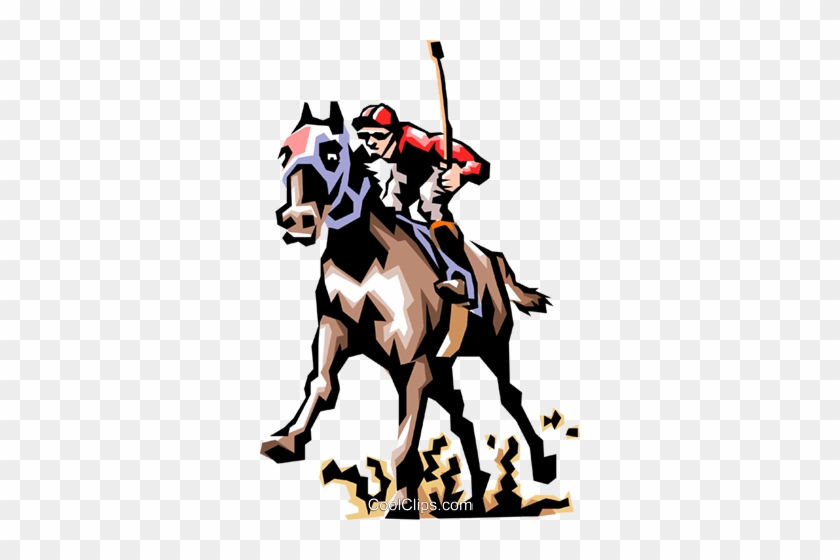 Horse Race Royalty Free Vector Clip Art Illustration - Horse Racing Clip Art #1347761