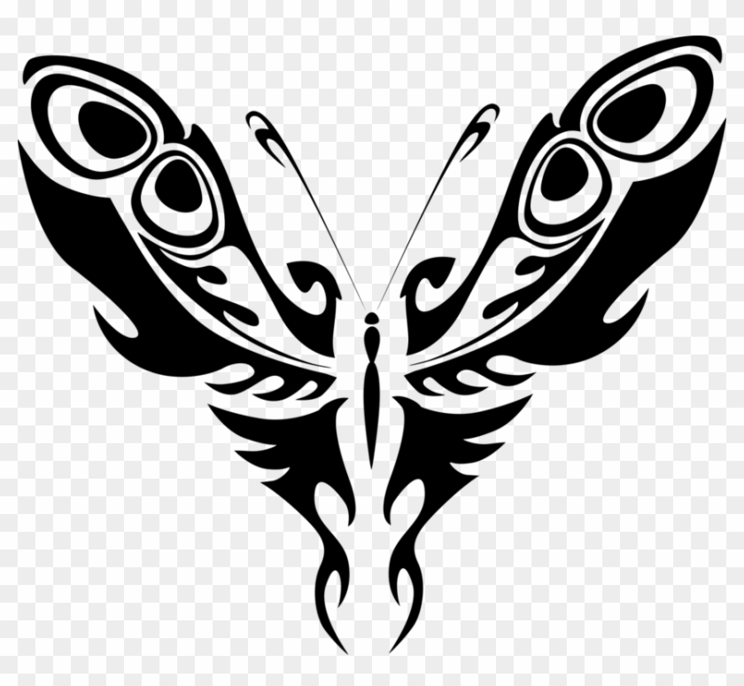 Drawing Computer Icons Color Silhouette Abstract Art - Blue Butterfly #1347960