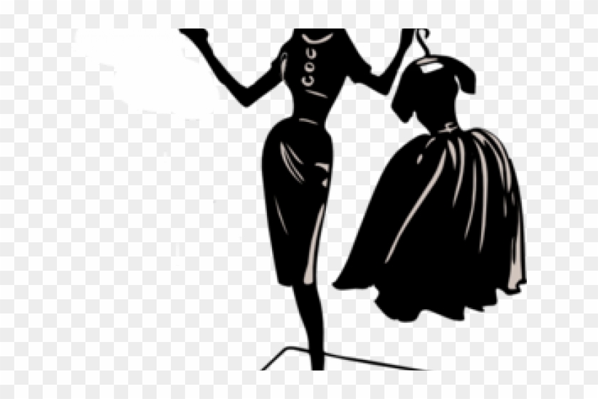 Clothes Clipart Silhouette - Apollo's Products Fashion: Silhouette Of Lady Holding #1348425