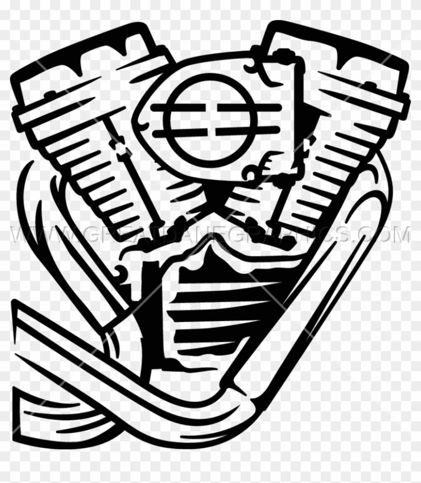 Motorcycle Engine Drawing Clipart Motorcycle Engine - Drawing Of An Basic Engine #1348633