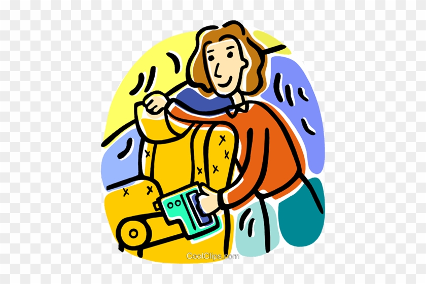 Woman Reupholstering A Chair Royalty Free Vector Clip - Woman Reupholstering A Chair Royalty Free Vector Clip #1348663