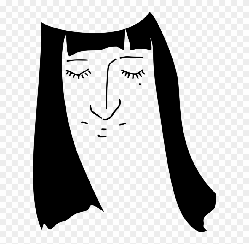 Hat Woman Cartoon Line Art Eye - Illustration #1348854