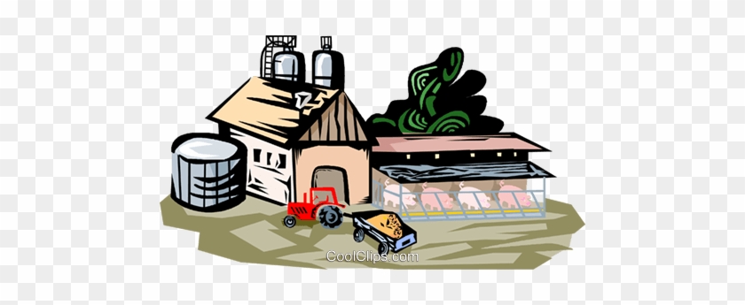 Farm Scene Royalty Free Vector Clip Art Illustration - Farm Scene Royalty Free Vector Clip Art Illustration #1348971