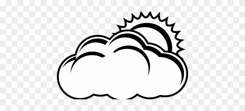 Clip Free Download Black And White Sunshine Clipart - Partly Cloudy Clipart Black And White #1349181