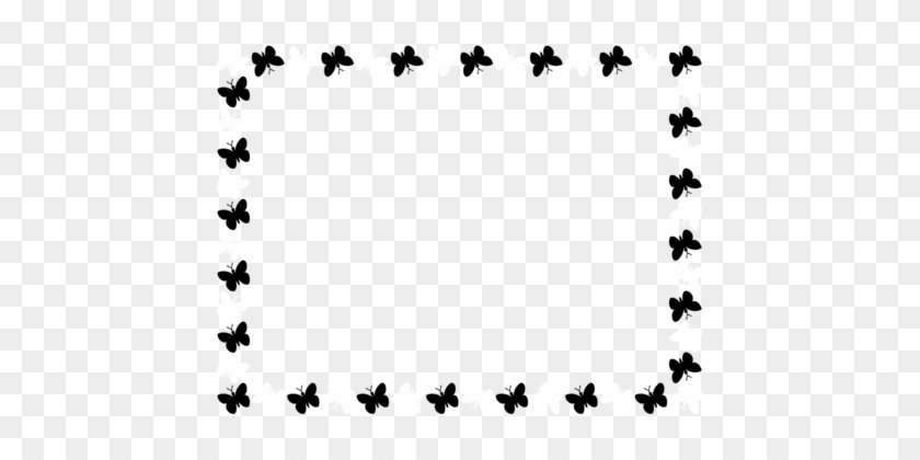Borders And Frames Butterfly Drawing White Computer - Butterfly Border Black And White #1350595