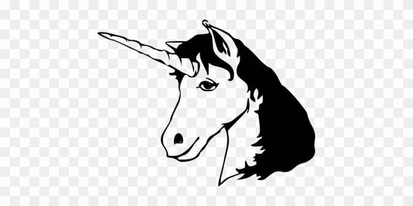 Unicorn Horse Head Mask Download Line Art - Clipart Unicorn Head #1352317