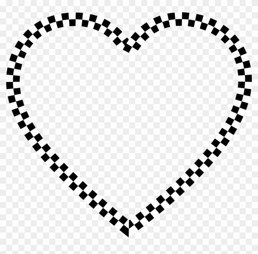 All Photo Png Clipart - Black And White Checkered Heart #1353070