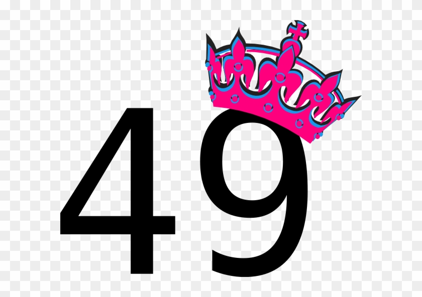 Pink Tilted Tiara And Number 49 Clip Art At Clker Com - 49 Clipart #1353315