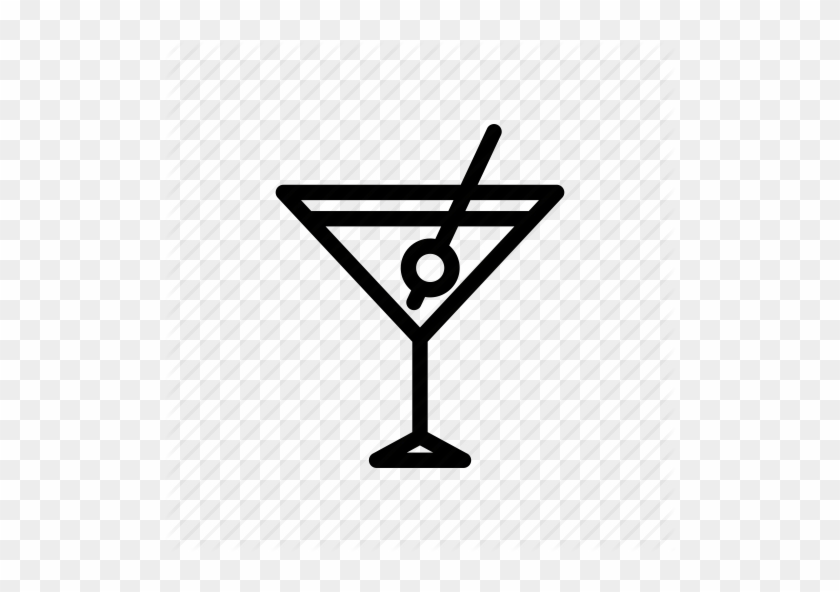 Martini Glass Outline Clipart Martini Cocktail Glass - Martini Glass Icon #1353976