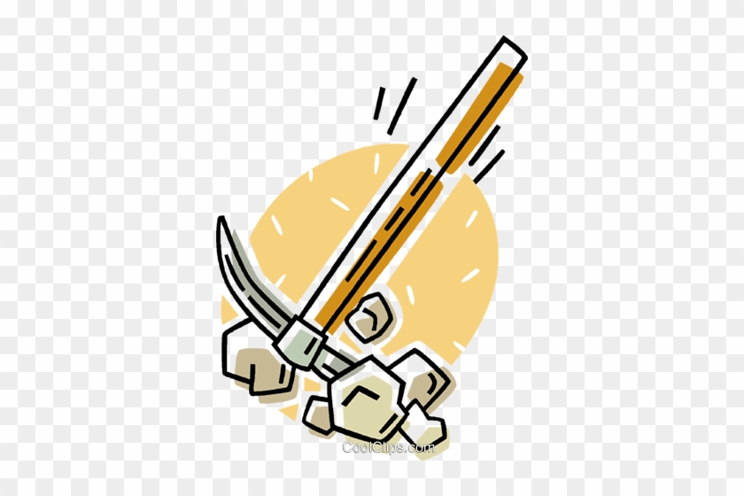 Pick Axe Royalty Free Vector Clip Art Illustration - Pick Axe Royalty Free Vector Clip Art Illustration #1355345