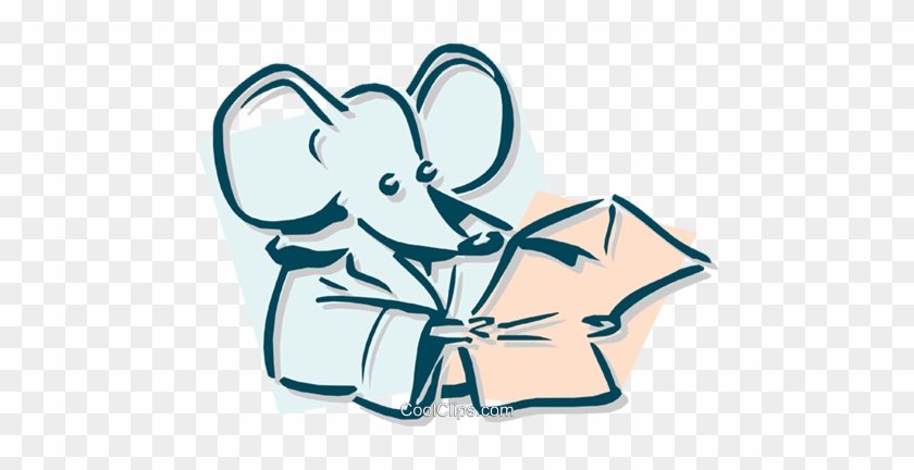 Mouse Reading Concept Royalty Free Vector Clip Art - Euclidean Vector #1355924