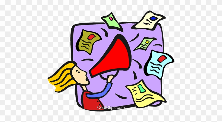 Woman Making Announcements Royalty Free Vector Clip - Communication Clip Art #1356063