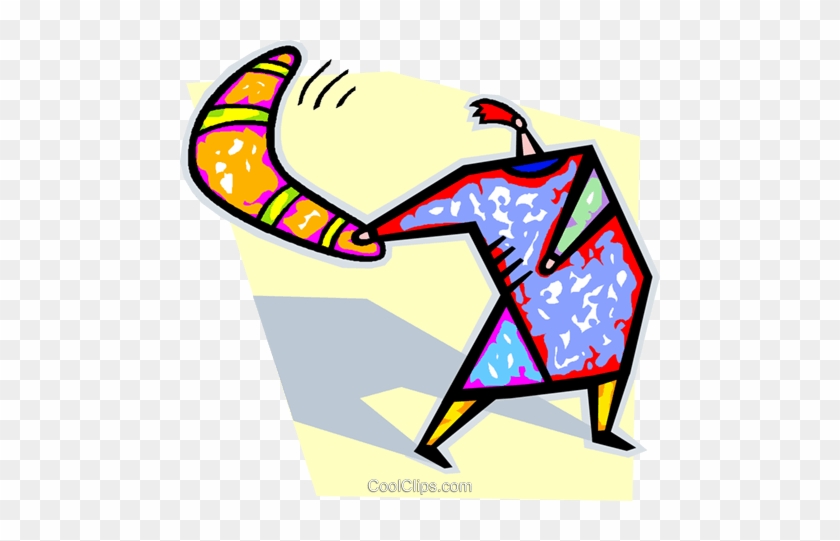 Person Throwing A Boomerang Royalty Free Vector Clip - Couldn T Quite Remember How To Throw A Boomerang But #1356126