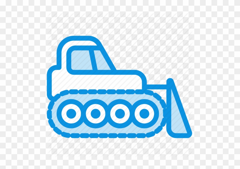 Clip Art Transparent Library Bulldozer Clipart Blue - Bulldozer #1356734