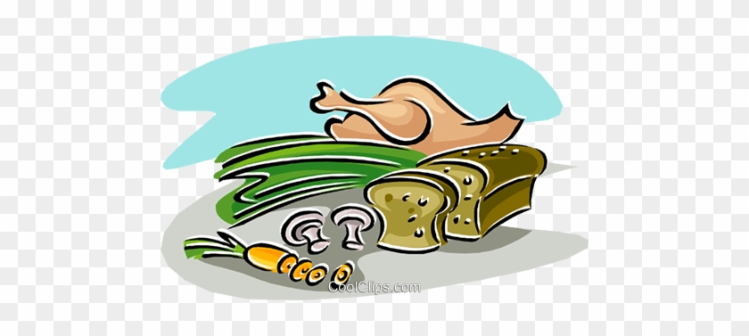 Poultry With Vegetables And Bread Royalty Free Vector - Poultry With Vegetables And Bread Royalty Free Vector #1357442