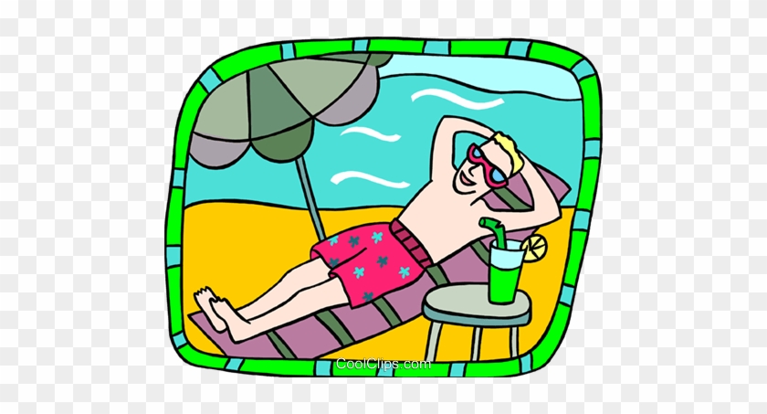 Relaxing At Beach Royalty Free Vector Clip Art Illustration - Angesagt #1358151