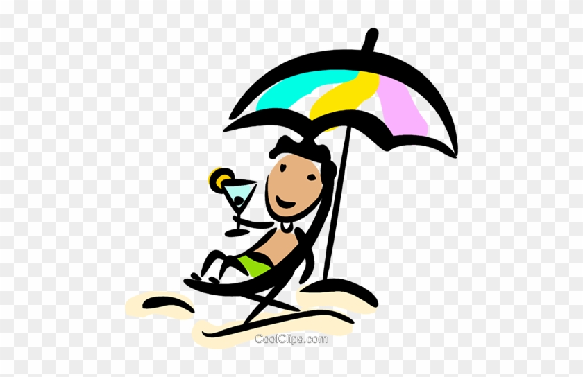 Relaxing At The Beach Royalty Free Vector Clip Art - Relaxen Clipart #1358162