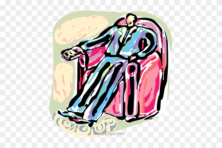 Relaxing At Home Or Cottage Royalty Free Vector Clip - Microcope #1358164