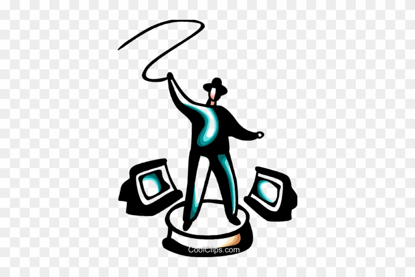 Man With Bull Whip And Computer Monitors Royalty Free - Man #1359320