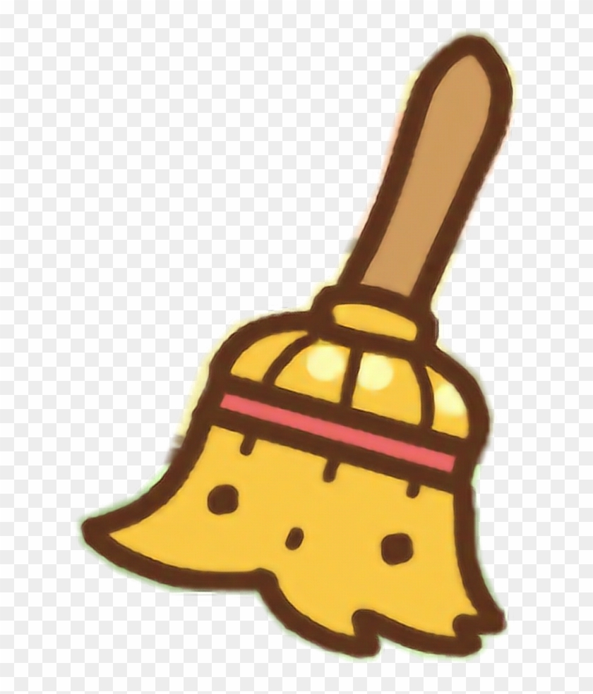 Clawbert Cute Kawaii Cartoon Halloween Spooky Scary - Broom #1360262
