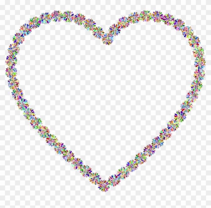 Flower Gold Necklace Floral Design Computer Icons - Heart Outline With Flower #1360525