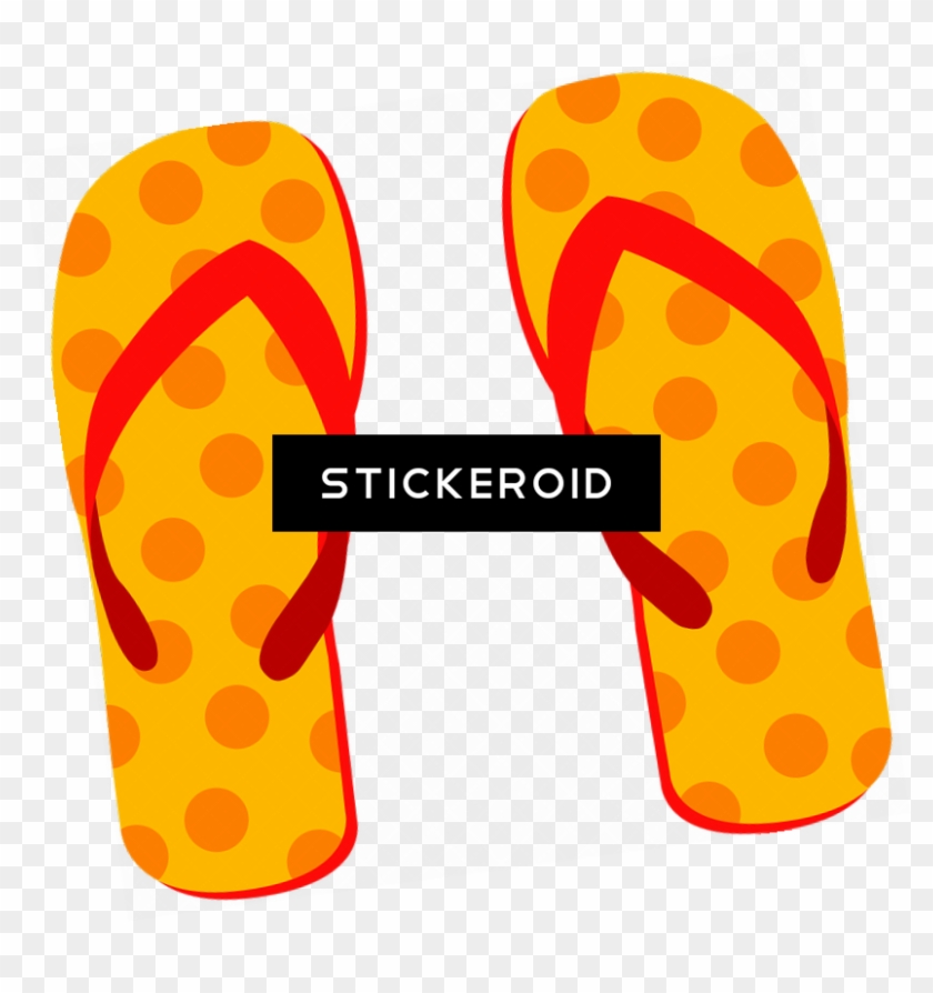 Сланцы Sandal - Summer - Playful Bright Flip Flop Graphic Design Framed #1360620