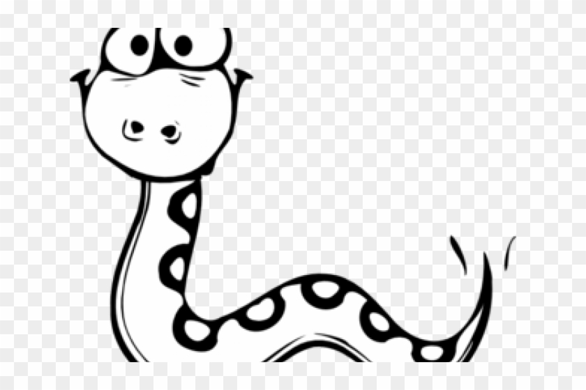Drawn Snake Outline - Cartoon Snake Black And White #1360900
