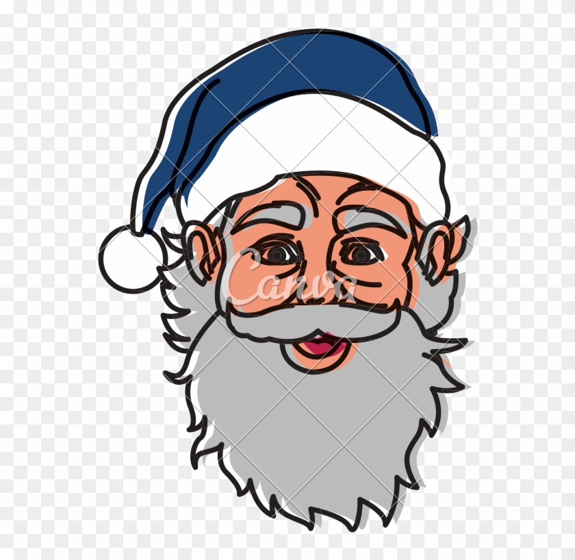 Santa Claus Face Pop Art Cartoon - Illustration #1361262