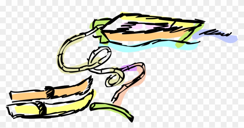Vector Illustration Of Tow Line And Water Skis With - Vector Illustration Of Tow Line And Water Skis With #1361508