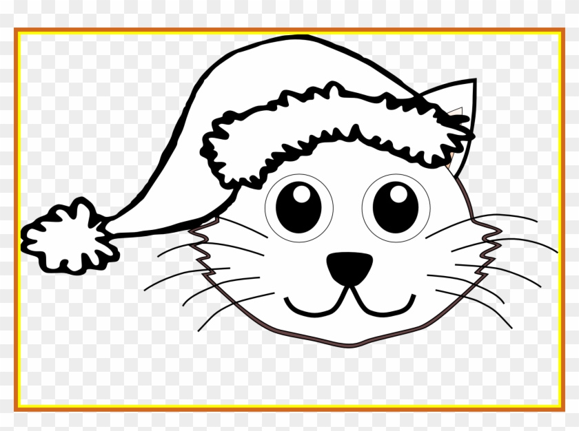 Amazing Cute Drawing At Getdrawings For Personal - Cat In Santa Hat Clipart #1361690