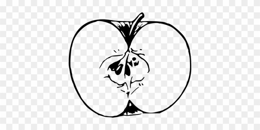 Drawing Black And White Computer Icons Line Art Apple - Apple Drawing Png #1361870