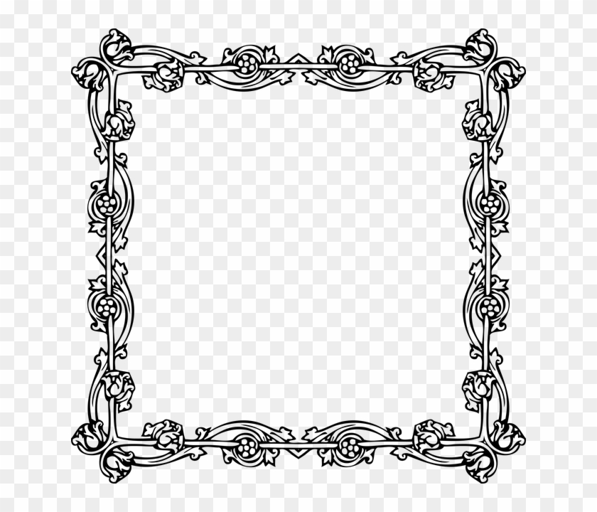 Vintage Frame Design Black - Victorian Border Png #1362440