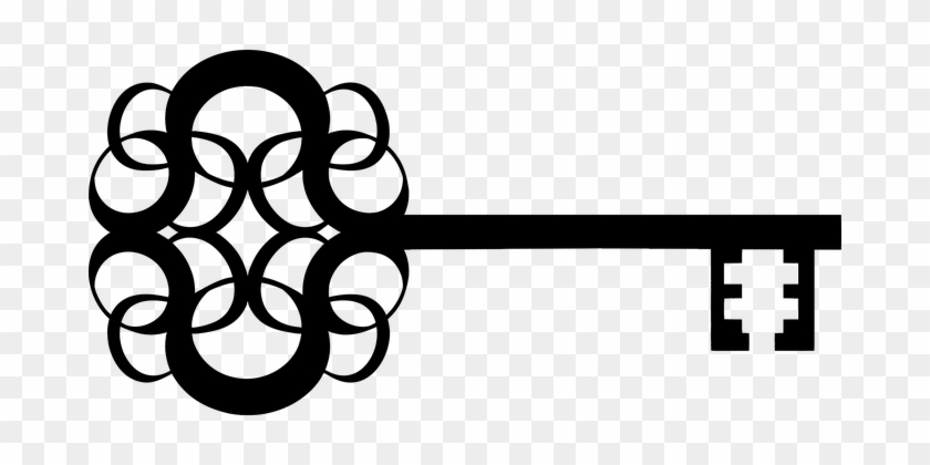 Decorative, Key, Lock, Open, Security - Silhouette Key #211553