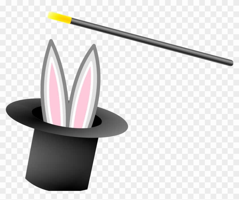 Free Vector Magic Hat And Wand Clip Art - Magician Hat Clipart Free #212313