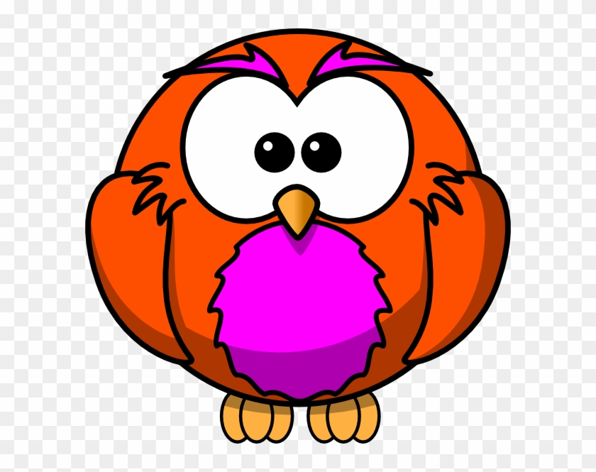 Orange And Purple Hoot Clip Art - Cartoon Owl #213569