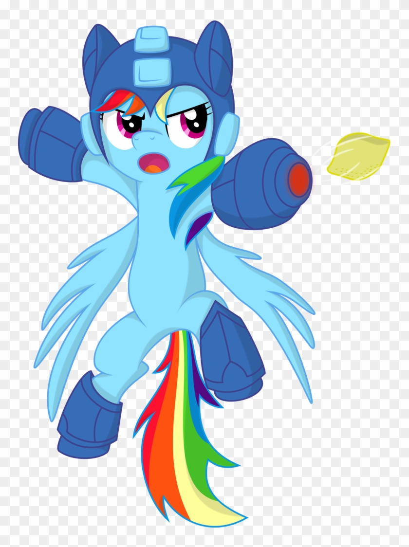 Rainbow Dash-mega Man By Spinoffjoe - Mega Man Rainbow Dash #214113